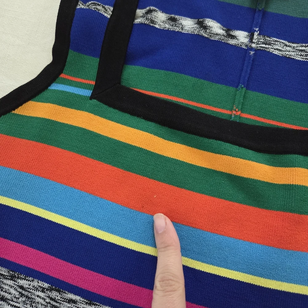 MILLY Rainbow Colorful Striped Women's Dress 10/12 Fitted Bodycon Pencil - Picture 10 of 13